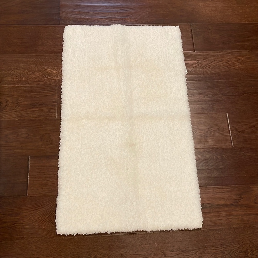 2/$20 Fluffy super soft, creamy/white bath mat